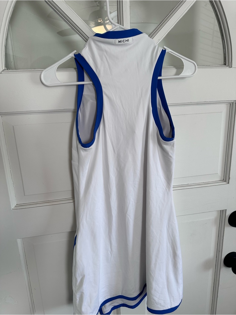 MICHI White Tennis Dress with Blue Trim - Picture 5 of 11